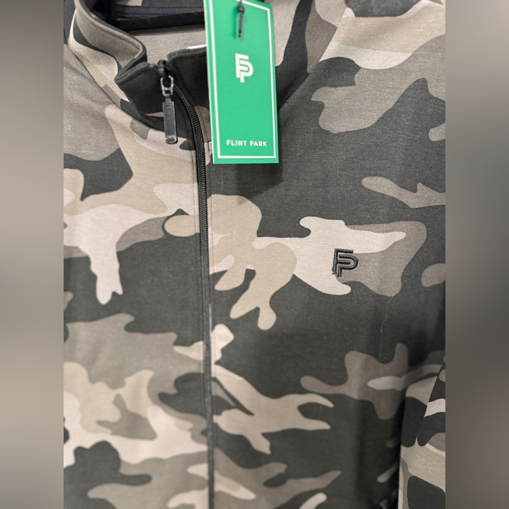 Flint Park Men’s Camo Full Zip Jacket Sweatshirt 2XL NWT - Picture 3 of 7